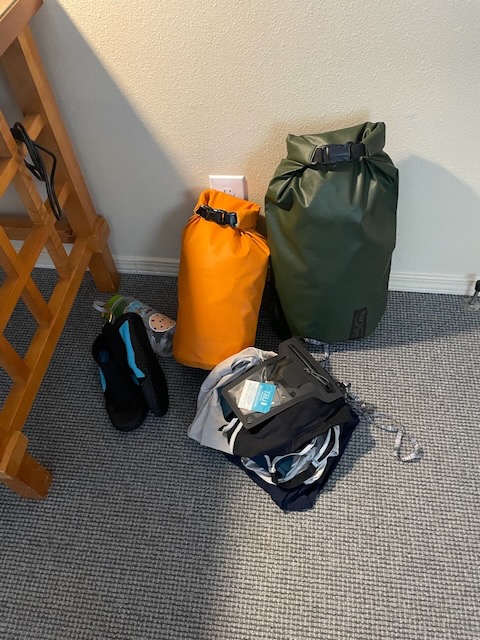 Cannot believe I got all my weather gear into these two bags. WHEW!